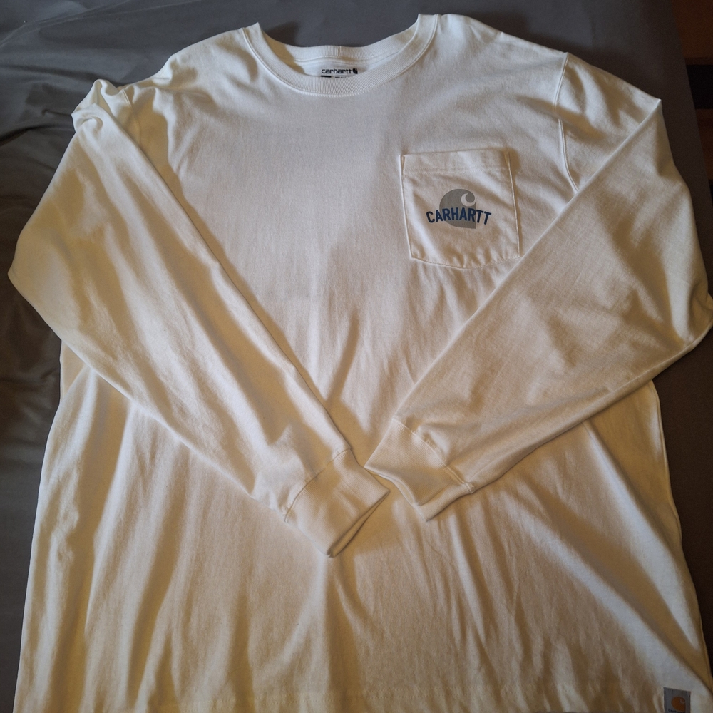 Carhartt Men's White Long Sleeve Shirt